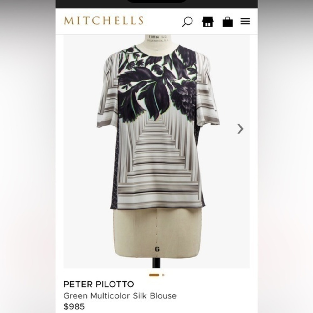 Peter Pilotto Green Multicolor Silk Blouse